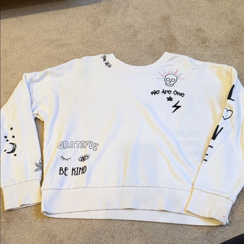 White Graphic Sweatshirt pj salvage – 'Be Kind' Printed Pullover